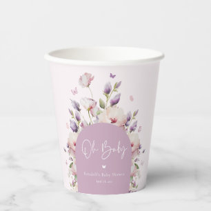 Babydusche Butterfly Garden Pappbecher
