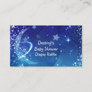 Babydusche Celestial Moon Sparkle DIAPER RAFFLE Begleitkarte