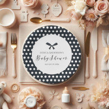 Babydusche Charming Black Polka Dot Bow