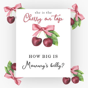 Babydusche Cherries - Wie groß ist Mama's Bauch Poster