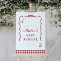 Babydusche Cherry und Red Ribbon Begrüßung