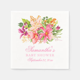 Babydusche Chic Blume Bouquet Pink Niedlich Serviette