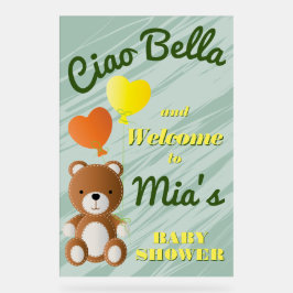 Babydusche Ciao Bella Schaumstoffschild Acrylschild