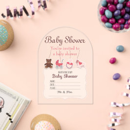 Babydusche Clear Akryllische Einladungskarte 12 Acryleinladungen