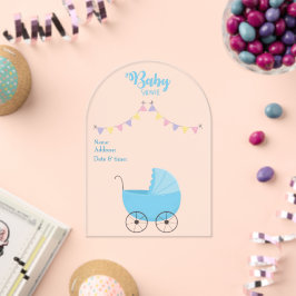 Babydusche Clear Akryllische Einladungskarte 20 Acryleinladungen