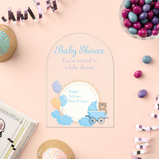 Babydusche Clear Akryllische Einladungskarte 8 Acryleinladungen (Insitu (Feier))