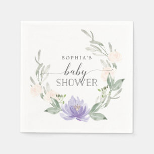 Babydusche Cocktail Napkins Pastel Lila Serviette
