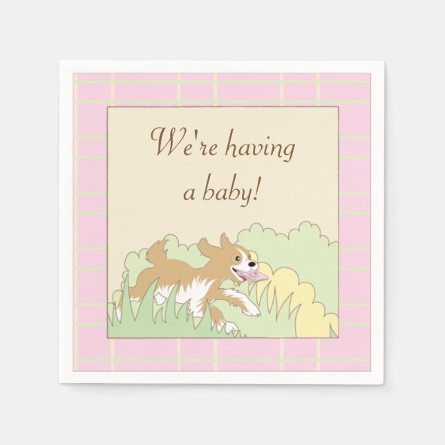 Babydusche Cocktail Napkins/Pink Eine Dusche bauen Serviette (Vorderseite)