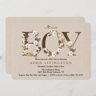 Babydusche Cotton Alphabet Einladung