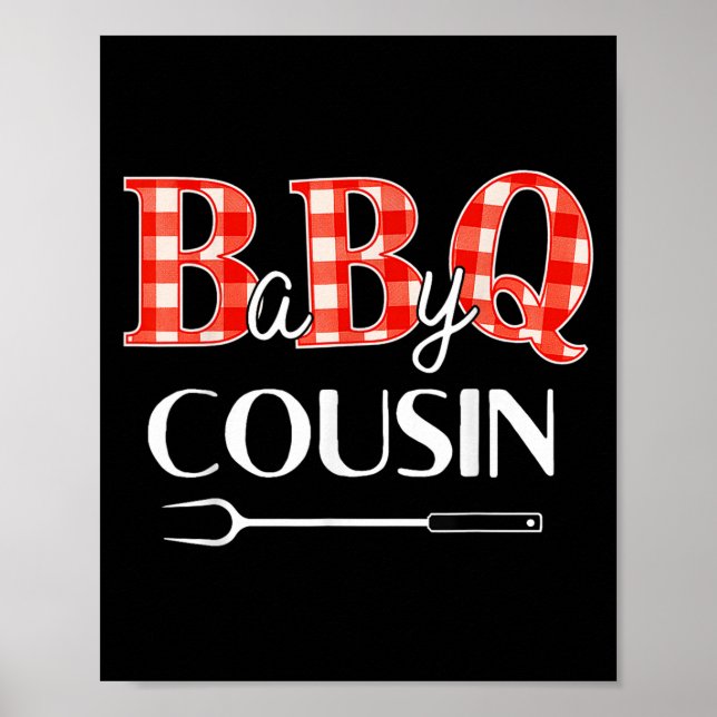 Babydusche Cousin Grillen Party Niedlich Matching  Poster (Vorne)