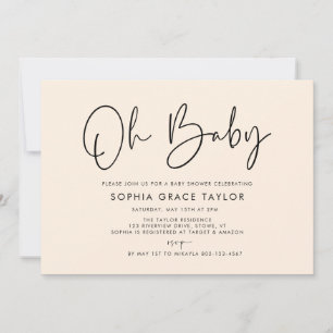 Babydusche Creme Modern Boho Geschlecht neutral Einladung