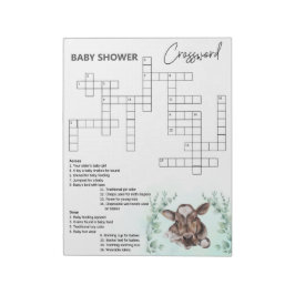 Babydusche Crossword Kuh Calf Game Notizblock