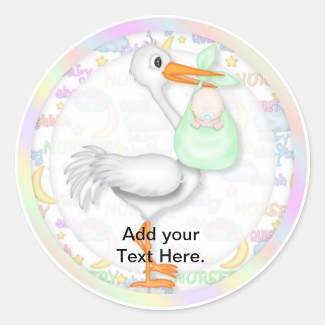 Babydusche Cupcake Toppers Stickers (Vorderseite)