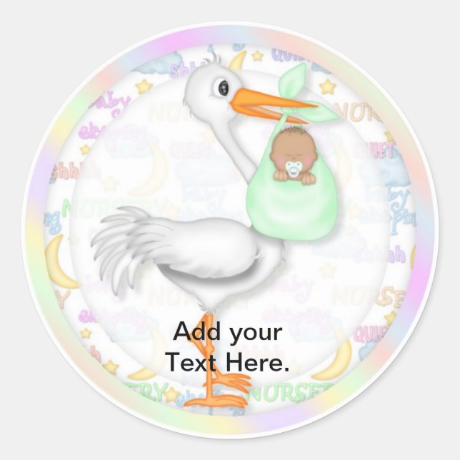 Babydusche Cupcake Toppers Stickers (Vorderseite)