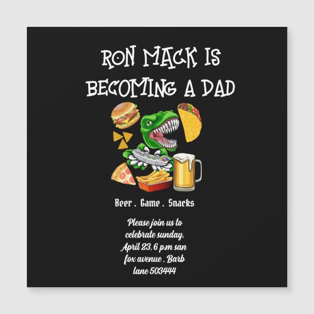 Babydusche Dadchelor Party Einladung Postca (Vorderseite)