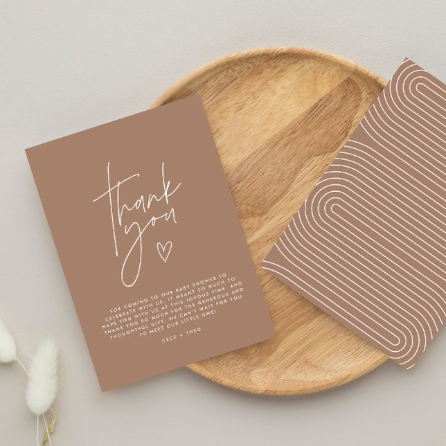 Babydusche dank brauner, moderner Einrichtung Einladung (Von Creator hochgeladen)