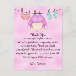 Babydusche Danke Baby Girl Postkarte