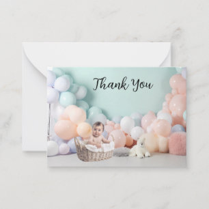 Babydusche Danke Balloon Foto Backdrop Mitteilungskarte