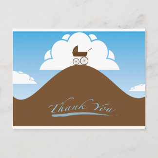 Babydusche danke blau postkarte