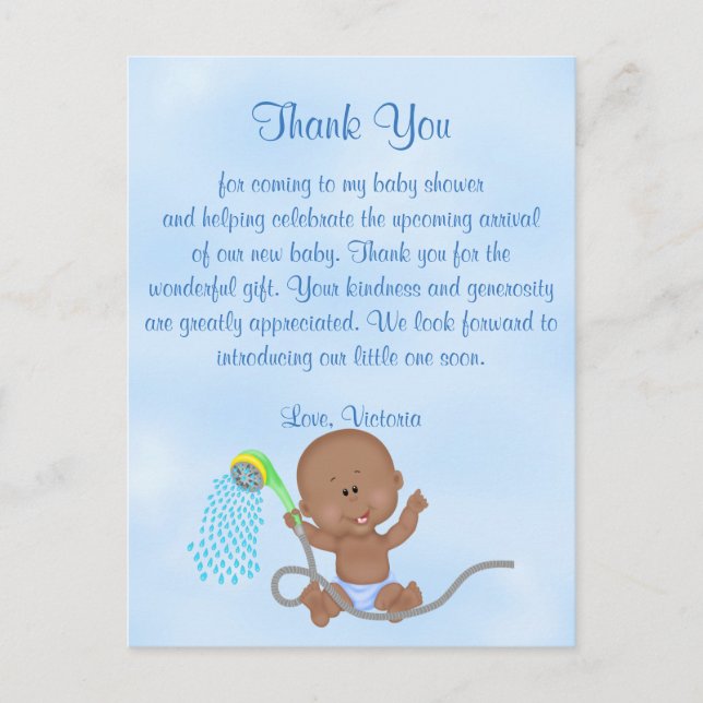 Babydusche Danke, es ist ein Baby Boy Postkarte (Vorderseite)