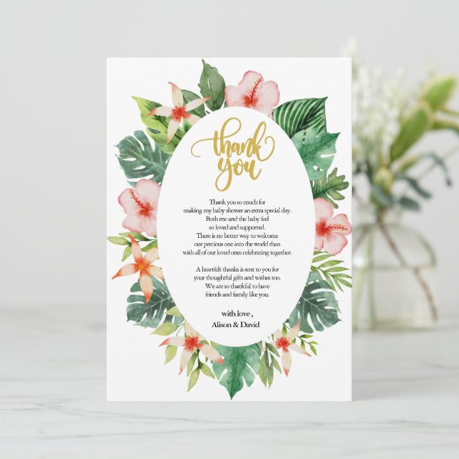 Babydusche Danke-Karte | Niedlich Safari Friends Dankeskarte (Stehend Vorderseite)