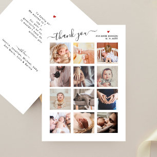 Babydusche Danke Minimalistisch 12 FotoCollage