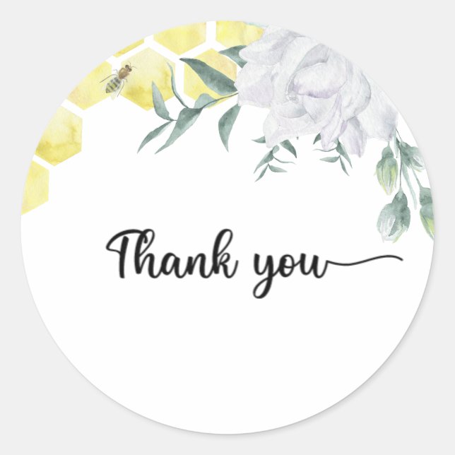 Babydusche danke runder aufkleber (Vorderseite)