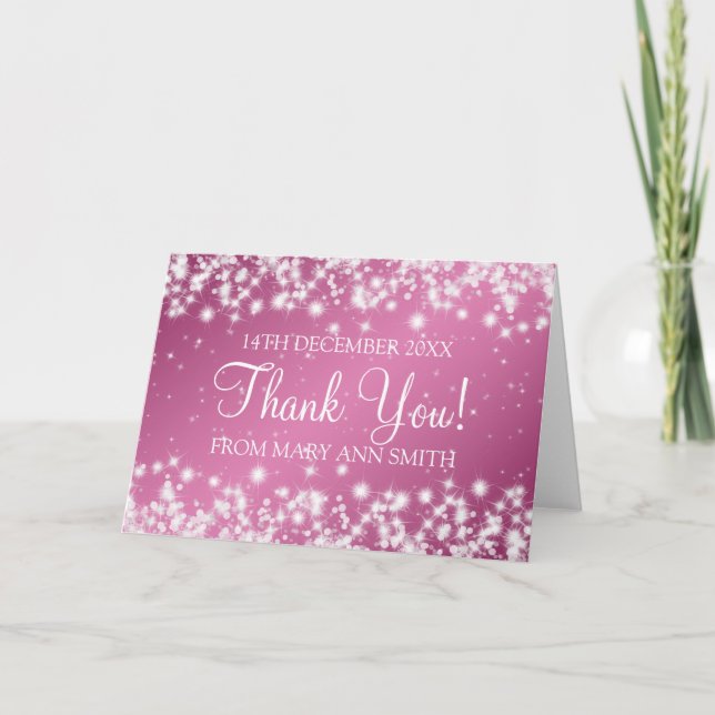 Babydusche Danke Winter Sparkle Pink (Vorderseite)