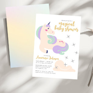 Babydusche de unicornio de color pastel mágico einladung