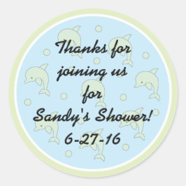 Babydusche "Delphine/Blue" Aufkleber 1 1/2" oder 3