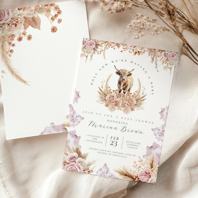 Babydusche der Highland Cow, Heilige Kuh, wir beko Einladung (Von Creator hochgeladen)