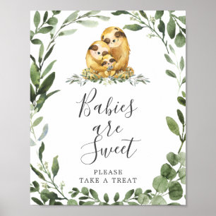Babydusche der Sloth Family Babys sind süßes Zeich Poster