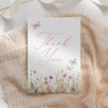 Babydusche der Wildblume Dankeskarte<br><div class="desc">Danke an Freunde und Familie,  dass sie sich bei Ihnen oder einer geliebten Babydusche mit diesen einfachen und eleganten Schmetterlingsthemen bedankt haben.</div>