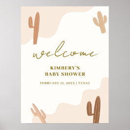 Babydusche des Geschlechts "Neutral Boho Cactus" W Poster