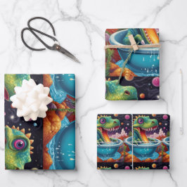 Babydusche Dino-Mite-Party-Design Geschenkpapier Set