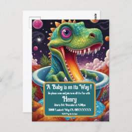 Babydusche Dino-Mite-Party-Design Postkarte