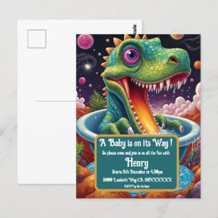 Babydusche Dino-Mite-Party-Design Postkarte