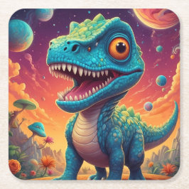 Babydusche Dino-Mite Rechteckiger Pappuntersetzer