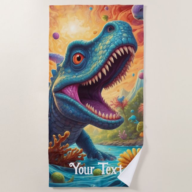 Babydusche Dino-Mite Strandtuch (Vorderseite)