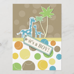 Babydusche Dots Giraffe Einladungskarte Einladung