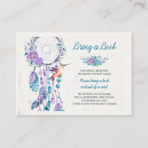 Babydusche Dreamcatcher Hummingbird Buchanfrage Begleitkarte