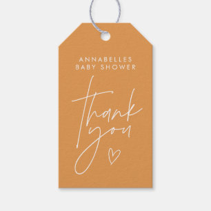 Babydusche Drehbuch Modernorange einzigartig elega Geschenkanhänger