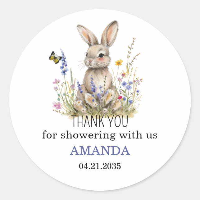 Babydusche Einige sonnige Wildblumen Aufkleber (Vorderseite)