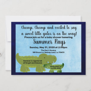 Babydusche einladen, Alligator Babydusche Ankündigung