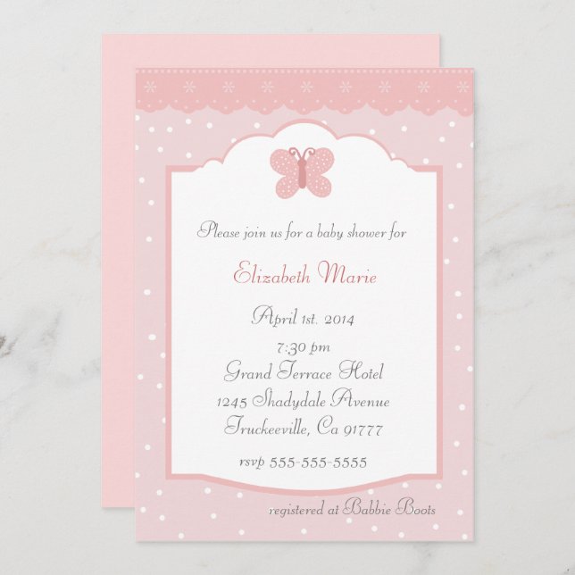 Babydusche Einladung (Vorne/Hinten)