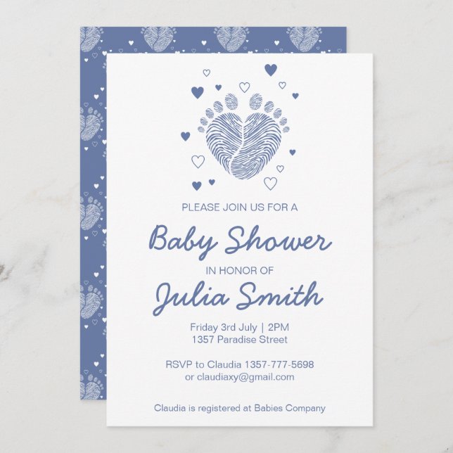 Babydusche Einladung (Vorne/Hinten)