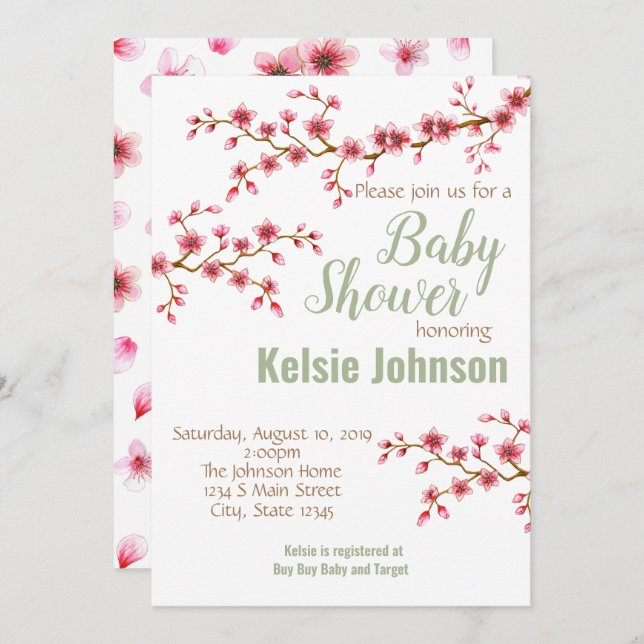 Babydusche Einladung (Vorne/Hinten)