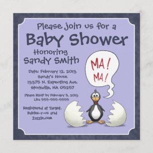 Babydusche Einladung 107: Baby Penguin