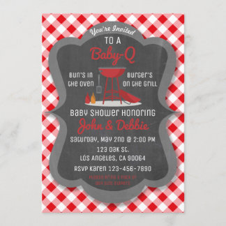 Babydusche Einladung - Baby-Q-Party