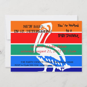 Babydusche Einladung mit Fahne von St. Petersburg